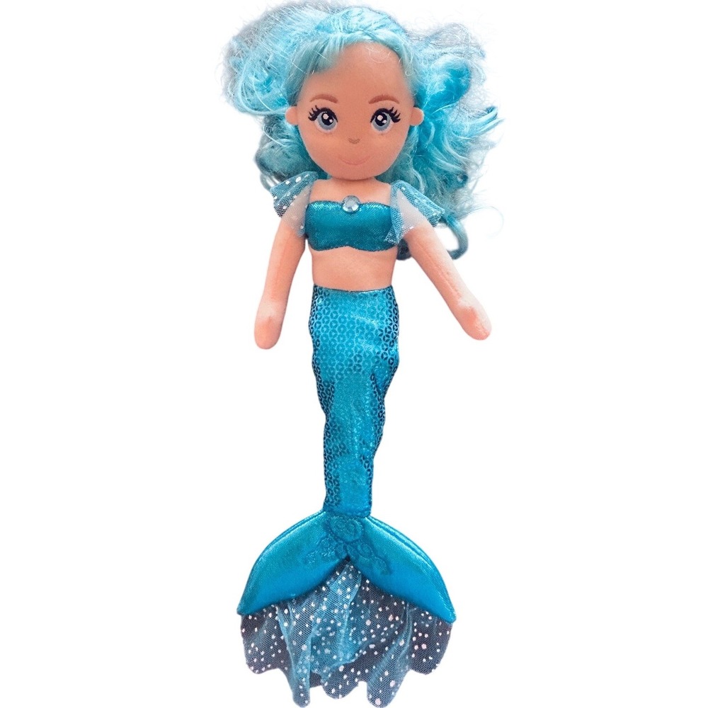 Aurora World Sea Sparkles Mermaid Plush 15" Blue Excellent Mermaidcore
